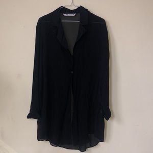 Sheer over sized button up